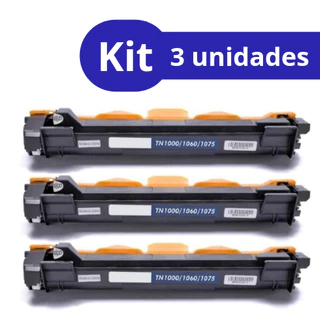 Kit 3 Toner compatível Brother TN1060 TN1000 HL1202 DCP1602 HL1212W impressora preto