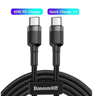 Baseus Essager Cabo Turbo Tipo-C P/ Tipo-C 60w QC 3.0 480 Mbp/s 1Metro Ultra Resistente iPhone 15