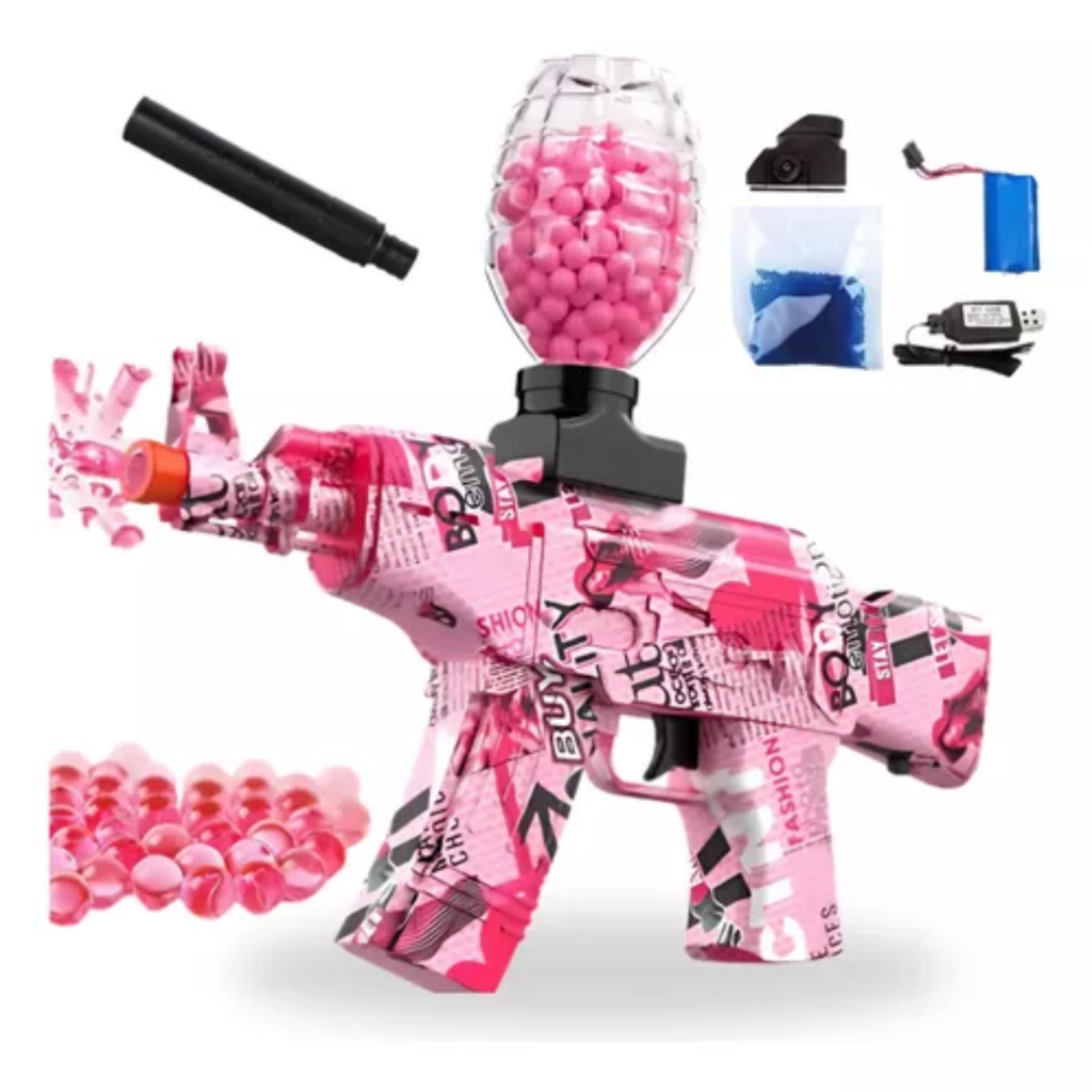 Arminha de Bolinhas de Gel Automática Rosa – Com Óculos e Bateria ...