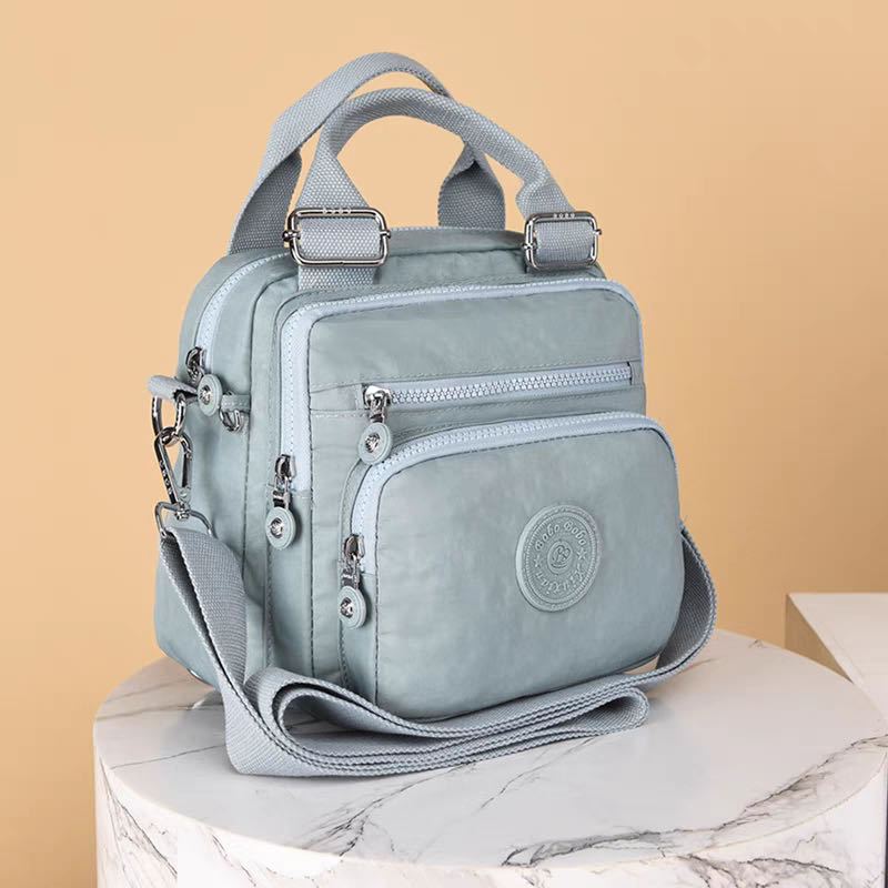 Bolsa feminina nylon impermeável vira mochila transversal tiracolo leve 3em1