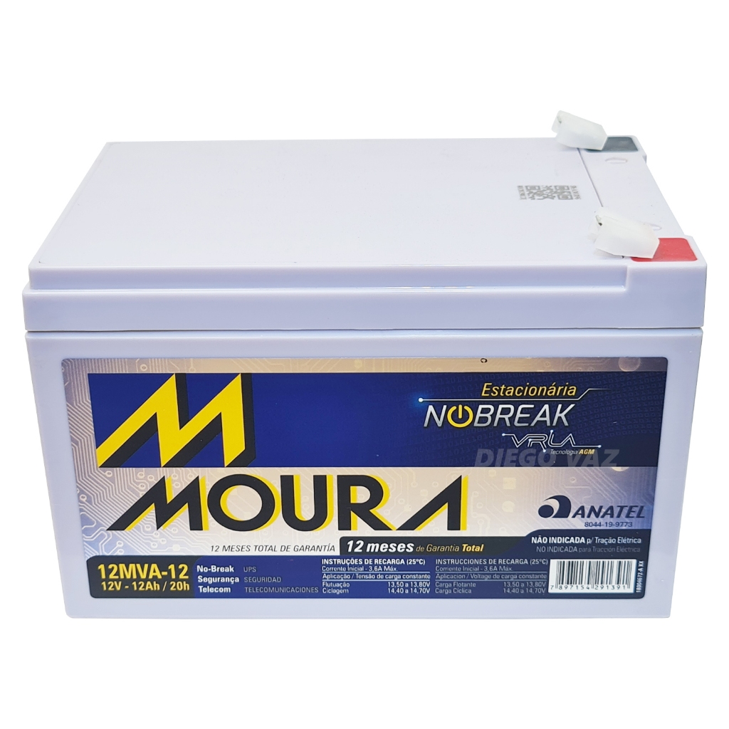 Bateria Moura VRLA Nobreak 12Ah 12V 12MVA-12