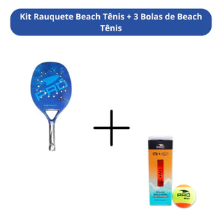 Kit Tennis de Praia: Raquete Beach Tennis de Fibra de Carbono + 3 Bolinhas de Beach Tennis em Oferta na Shopee