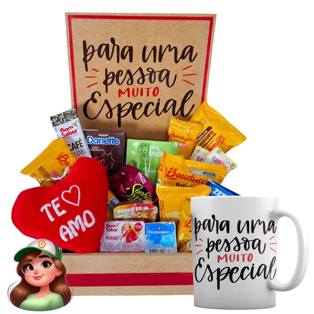 Cesta de Café da Manhã | Escolha sua Caneca | Presente de Aniversário