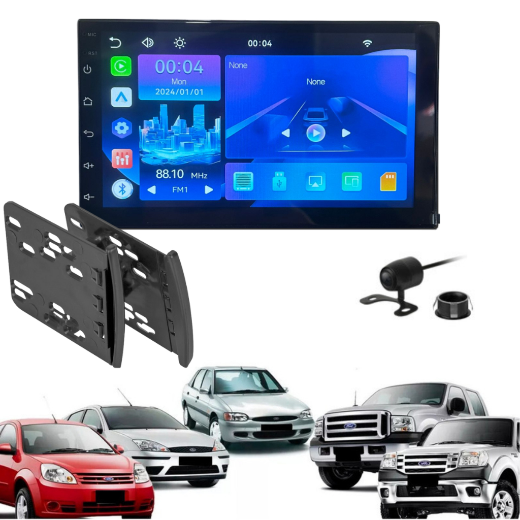 Central Multimidia Mp5 Ford Ka Android Auto Carplay Sem Fio + Moldura e ...