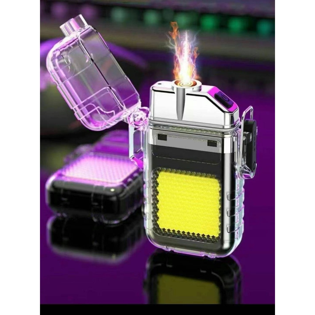 Isqueiro de Plasma Elétrico Recarregável USB Luz Led