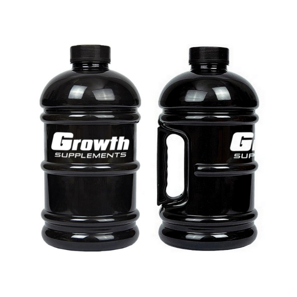 Galão 2 Litros Growth Água Academia Treino Preto Fume Transparente