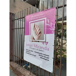 Banner Personalizado Foto Logo Sua Arte 100x70cm Impressão Lona Prova D'Água