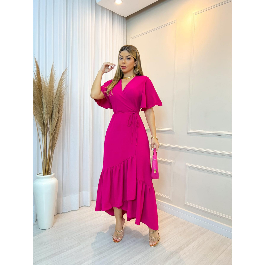 Vestido Feminino Vestido Longo Envelope Mullet Vestido Envelope