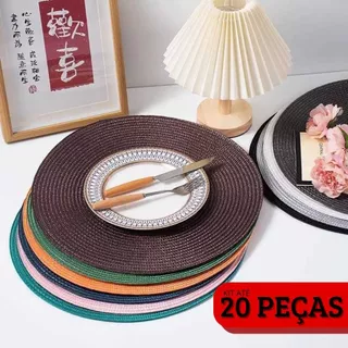 Jogo Americano Redondo Kit com 10 ou 20 Descanso De Prato Suplat Sousplat