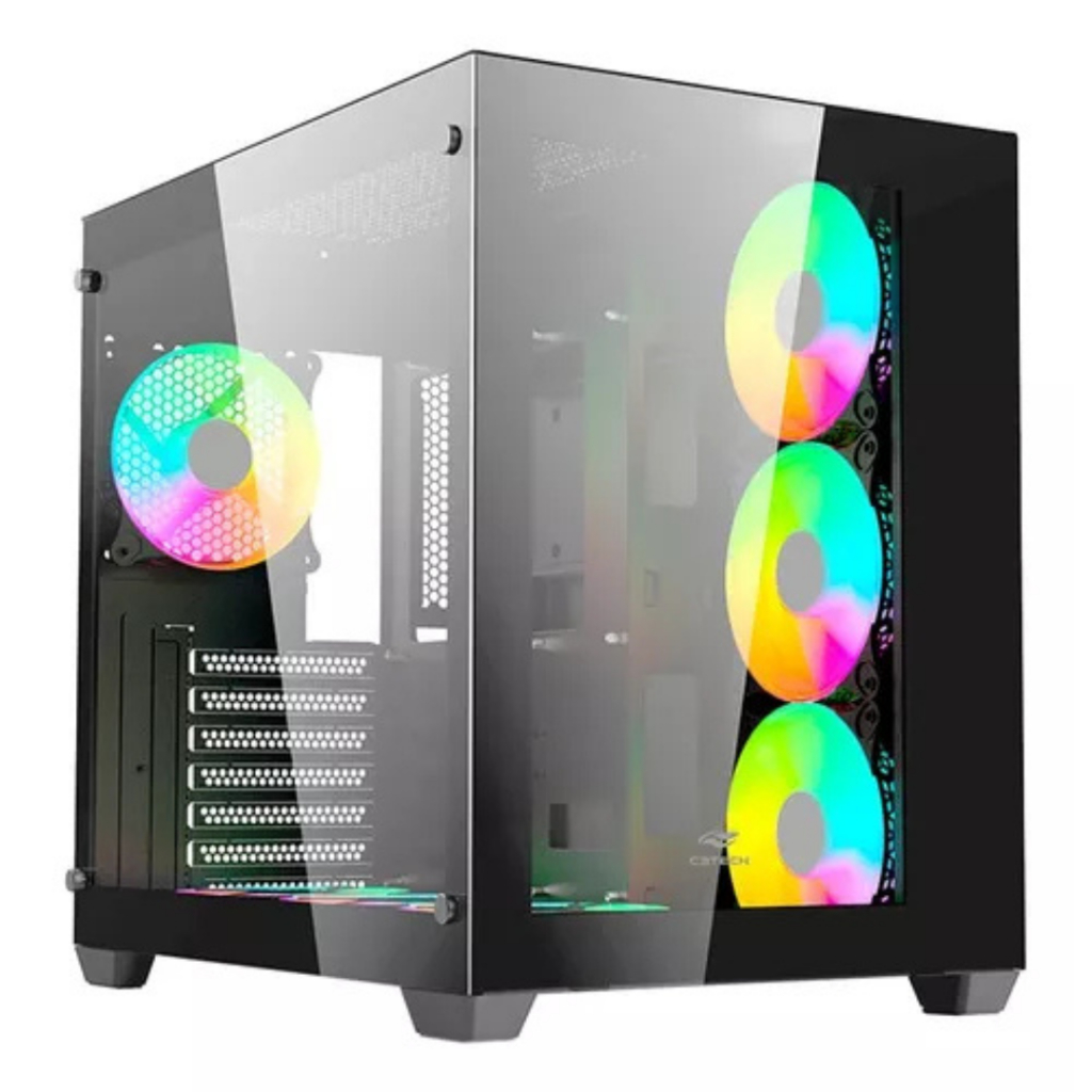 Gabinete Gamer Cube Atx Lateral Vidro Temperado MT-G910BK Preto ...