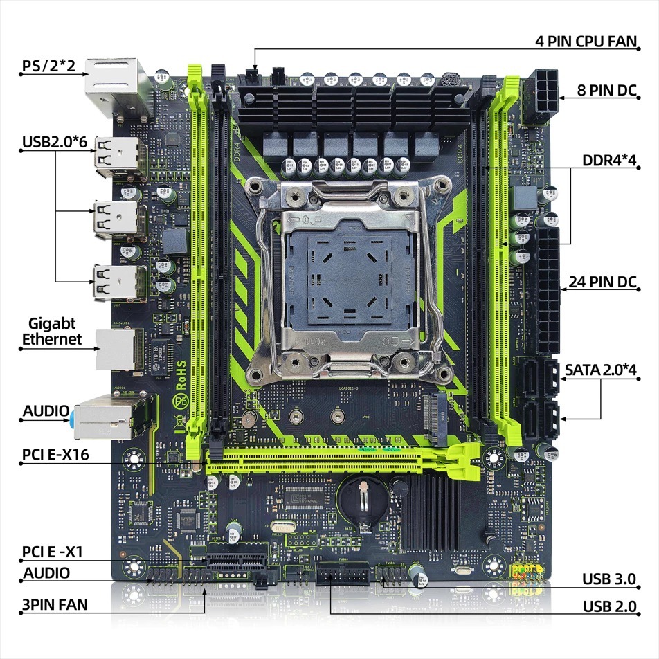 Kit Xeon X99 E5 2650v4 16GB 2133mhz Kit com Placa mae +