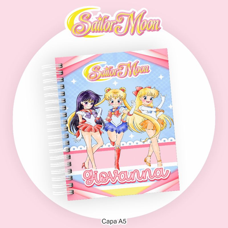 Agenda Caderno Escolar SAILOR MOON personalizado com nome | Shopee Brasil
