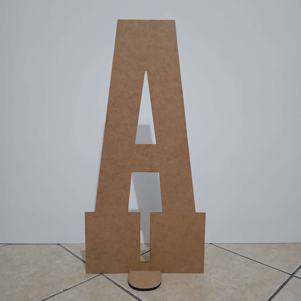 12 Letras Ou Números Mdf 60cm De Altura Cru Fica Em Pé!Base em baixo da letra