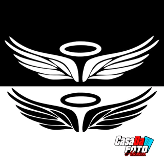 Adesivo Asa de Anjo Eterno para painel frente de moto capacete bike carro bicicleta e decoração