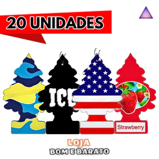 KIT 20 UNIDADES Pinheiros Aromatizante Cheirinho para Carro e Ambientes - Bom e Barato em Oferta na Shopee