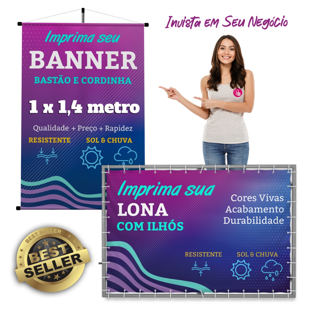 Banner 1 X 1,40 metros Lona ou Adesivo - Banner Personalizado com Foto ...