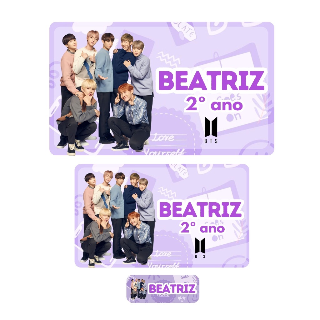 100 Etiquetas Personalizadas BTS KPOP Material Escolar Infantil ...