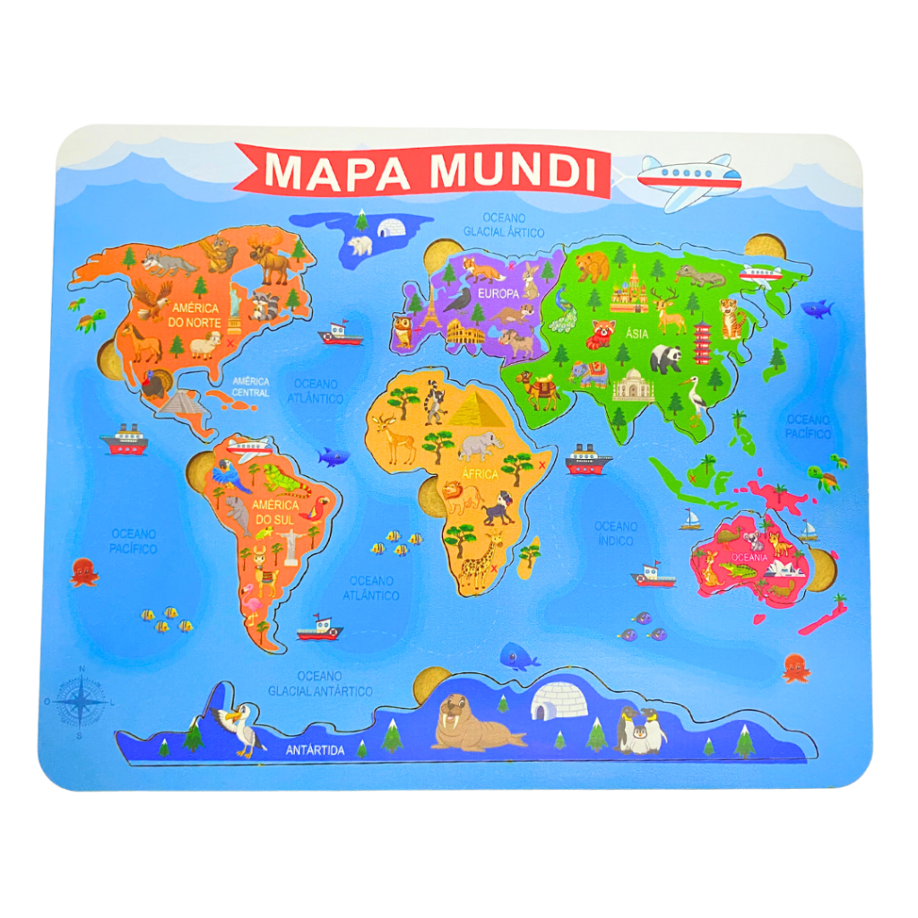 Tabuleiro brinquedo educativo Mapa mundi encaixe | Shopee Brasil