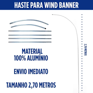 Haste de alumínio Grande 2,7 metros para Wind banner