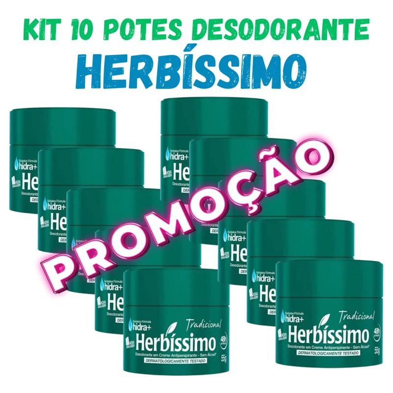 Kit Desodorante Creme Antitranspirante Tradicional Herbissimo 55G Original
