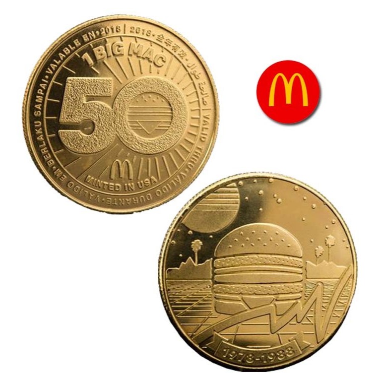 Moeda Comemorativa Mcdonalds 50 anos do Bigmac mac coins