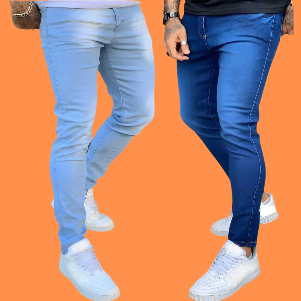 kit 2 calças jeans masculina com elastano linha premium NF promoção