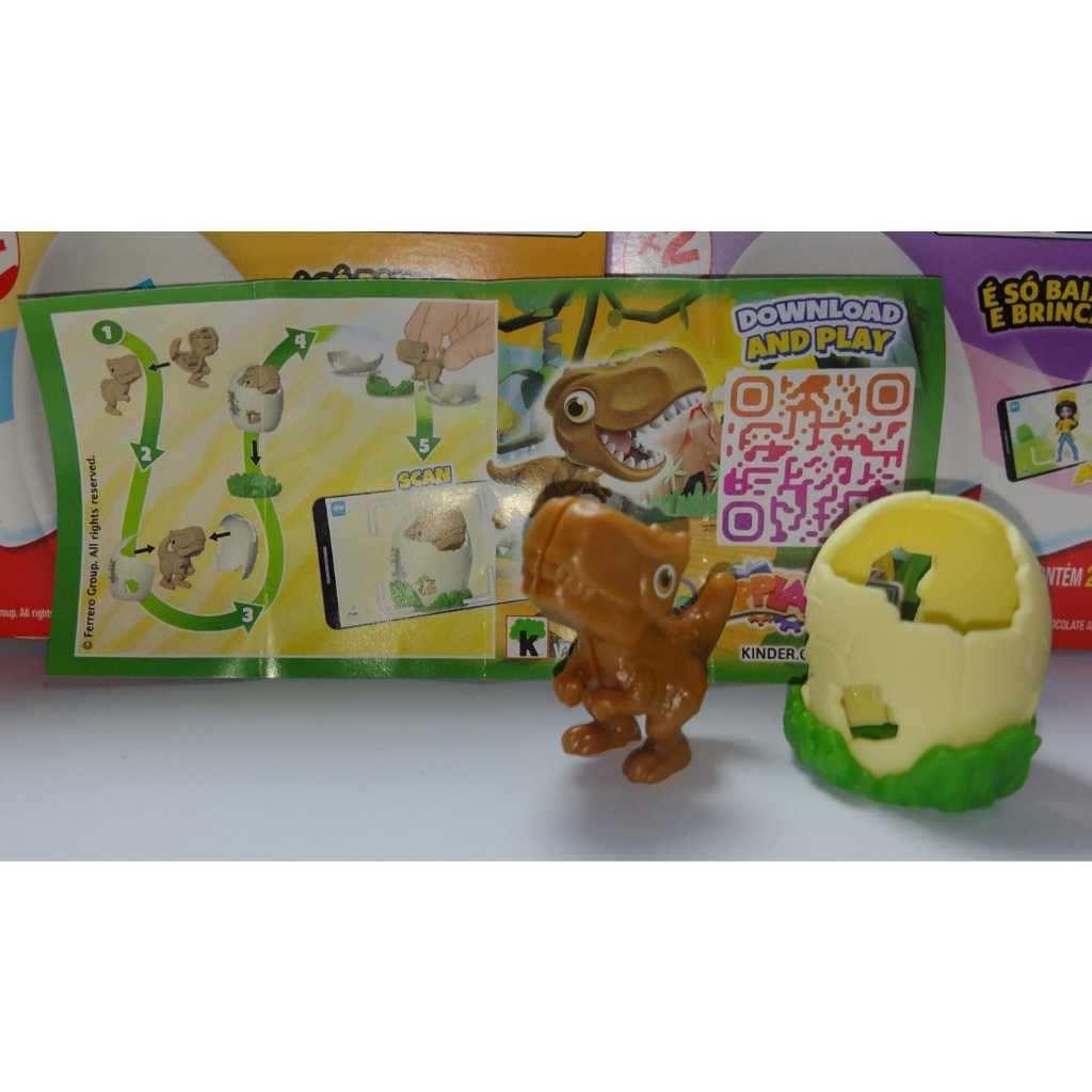 Kinder Ovo Coleção Applaydu: Dinossauro Marrom Filhote | Shopee Brasil