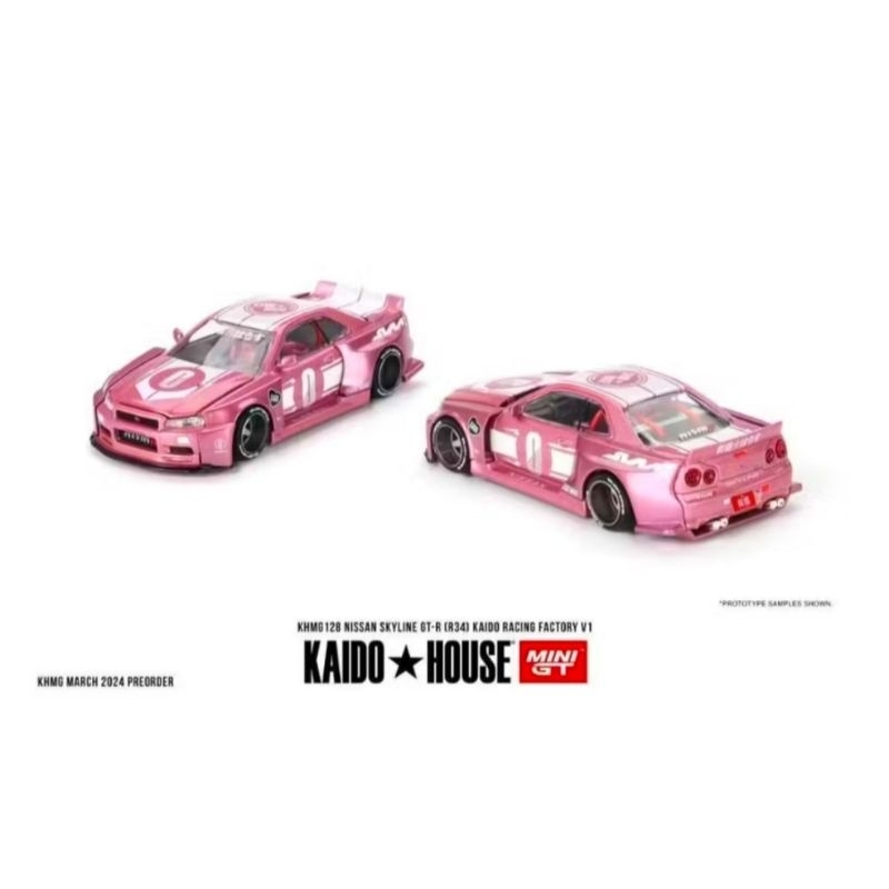 Mini GT Kaido House Nissan Skyline GT-R (R34) rosa | Shopee Brasil