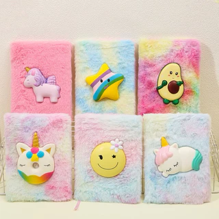 Caderno de pelúcia com capa dura squichy
