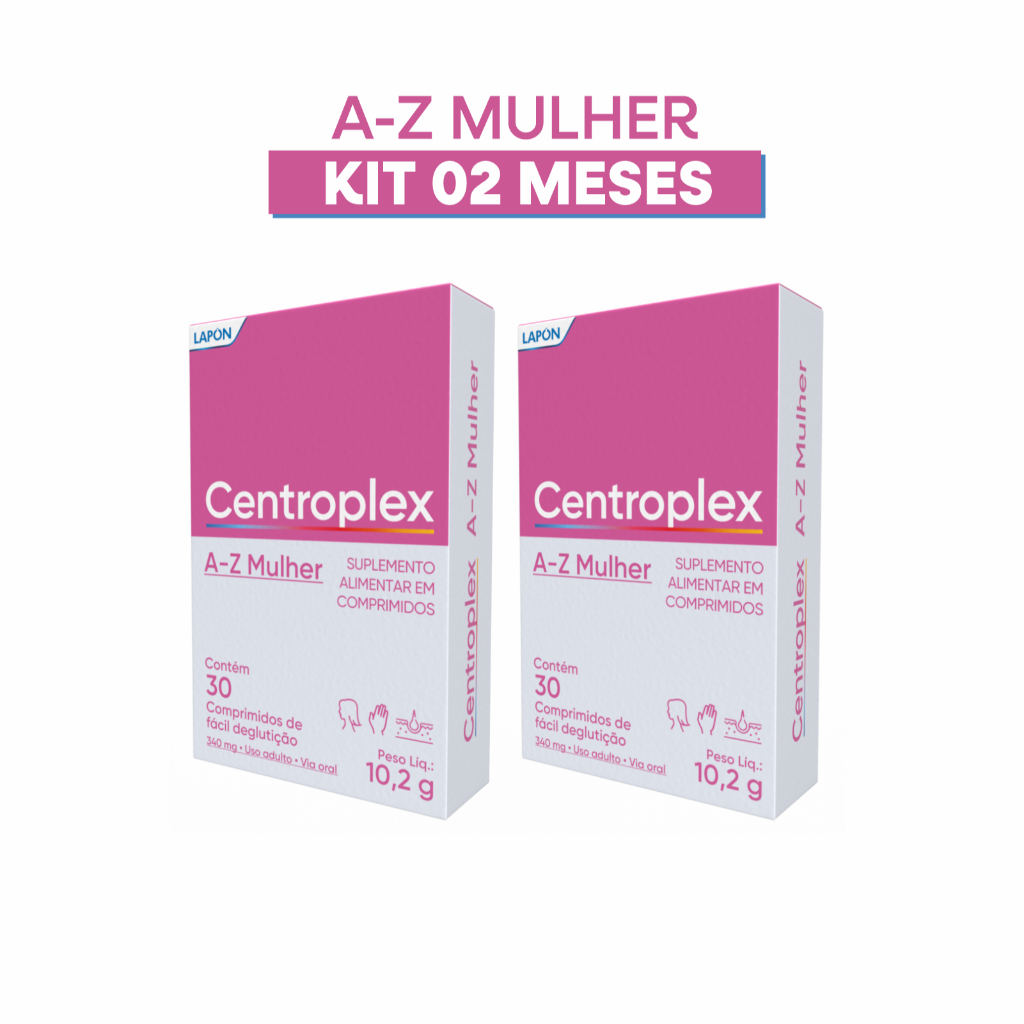 Kit 2 Centroplex A-Z Mulher Multivitaminico e Minerais 60 comprimidos ...