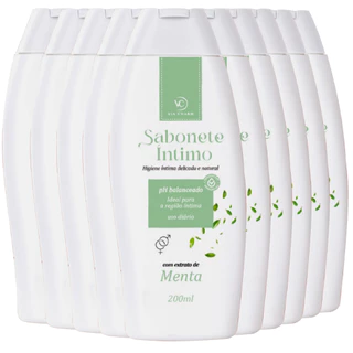 KIT 10 SABONETE ÍNTIMO MENTA VIA CHARM COSMÉTICOS PH BALANCEADO