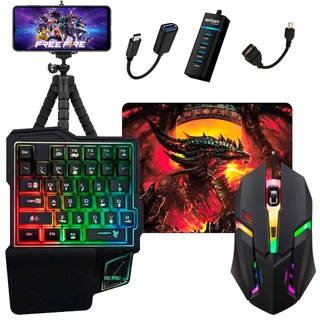 Kit Mobilador Para Celular Completo Hub 3.0 Varios Modelos Teclado Mouse Gamer Mouse Pad Tripe em Oferta na Shopee