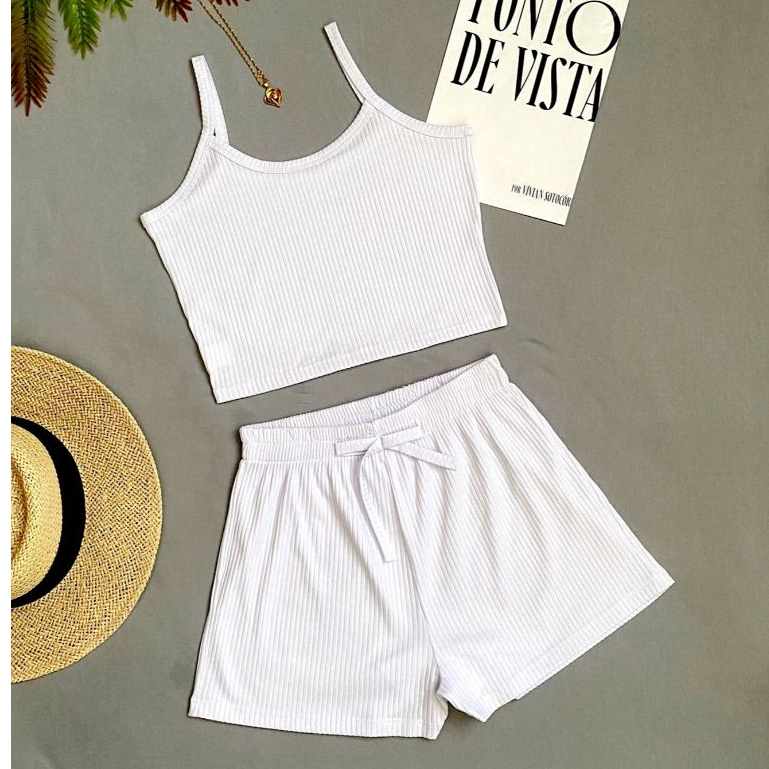 Candy Moda I Conjuntos Feminino Cropped Top Simples básico Alcinha ...