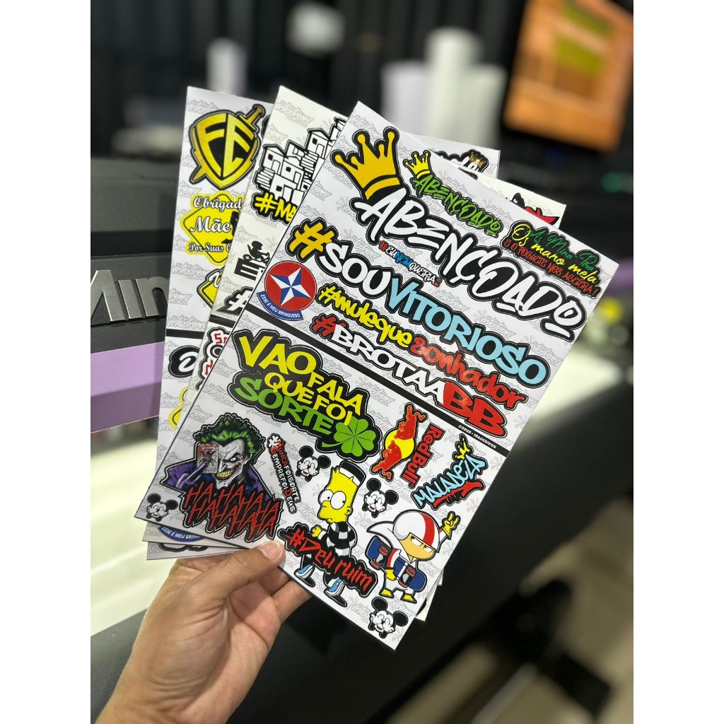 Kit 3 Cartelas 54 Adesivos Carro Moto Bike Stickers | Shopee Brasil