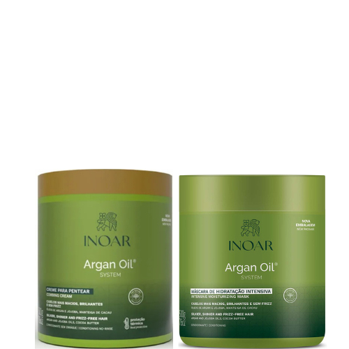 KIT INOAR ARGAN OIL MÁSCARA 500G+CREME DE PENTEAR 500G | Shopee Brasil