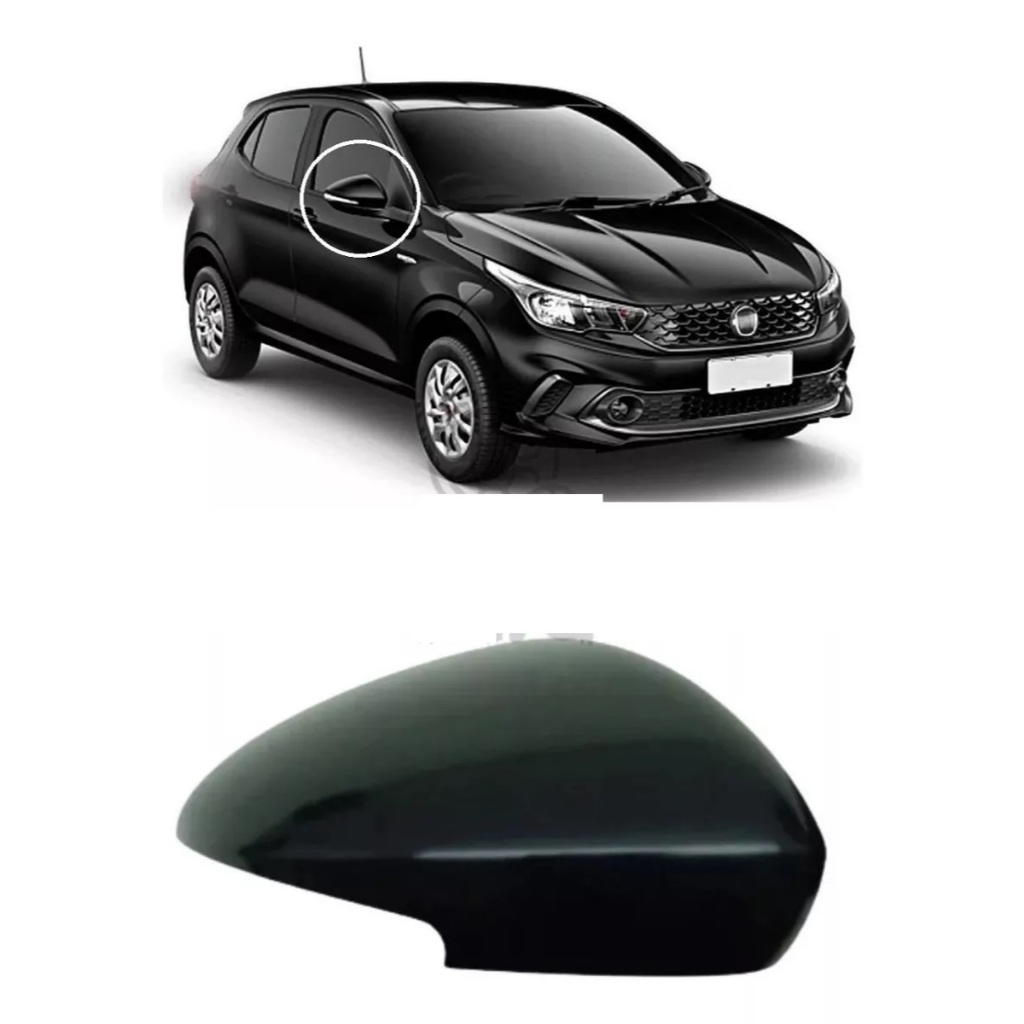 Capa Retrovisor Original Fiat Argo/ Cronos 2017/2023 Preto Vulcano ...