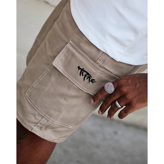 Shorts Masculino Cargo Tupac Sarja Adulto e Juvenil Bermuda Masculina Mauricinho
