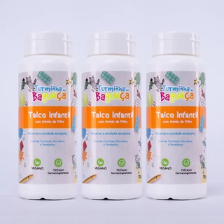 Kit 03 Talcos Infantil TURMINHA DA BAGUNÇA 100 gramas Vegano em Oferta na Shopee
