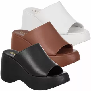 Tamanco Feminino Mule Flatform Anabela Plataforma Sola Alta Sandal Boots Chinelo Confortável Papete GiGiL