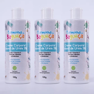 Kit 03 Cremes Corporal de Ureia 3% TURMINHA DA BAGUNÇA - 230 gramas em Oferta na Shopee