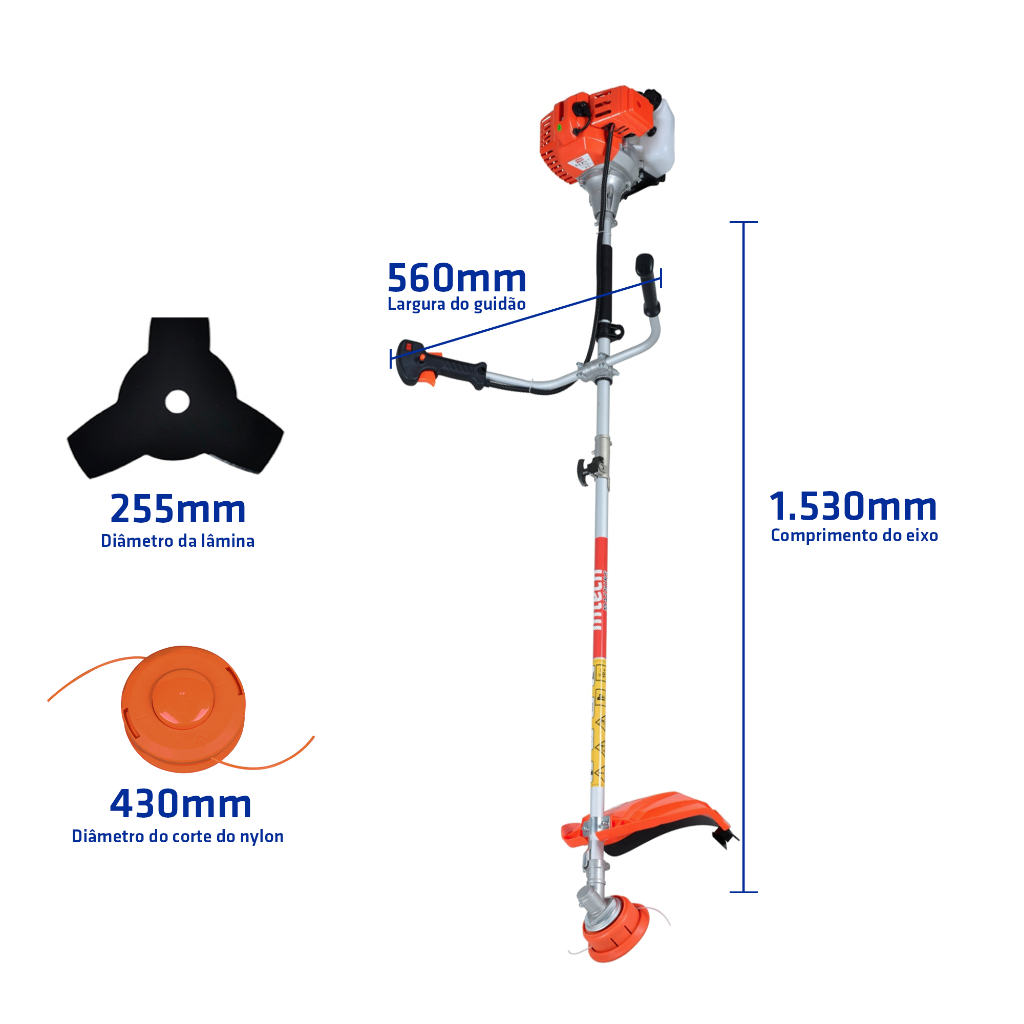 Roçadeira Bipartida À Gasolina 2,2hp 2t 52cc SKIM5100 Intech