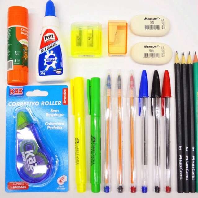 Kit Material Escolar 21 Itens | Shopee Brasil