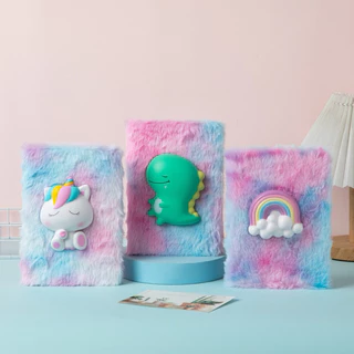 Caderno Pelúcia Capa Dura Squishy - Unicórnio Cavalo