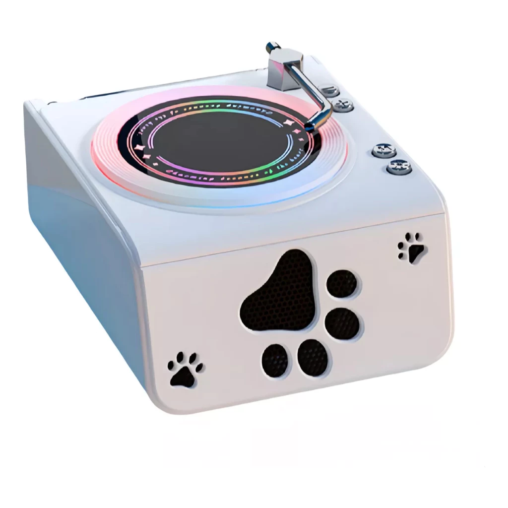 Mini Retro Alto-Falante Bluetooth Portátil Discos De Vinil Retro Com Luz RGB - EL-1067 - Eletromex