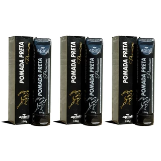 Kit 3un Pomada Preta Premium 150g - Apinil em Oferta na Shopee