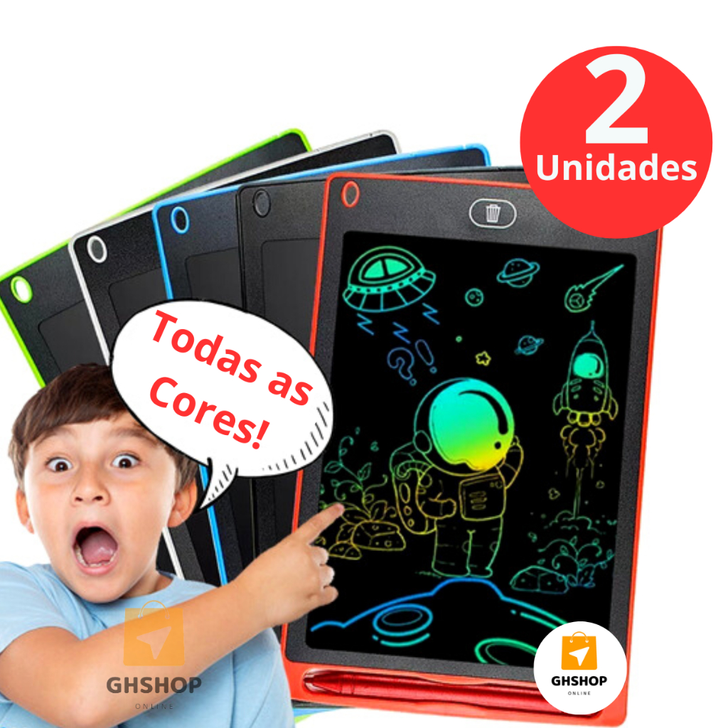 Kit 2 Lousa Magica Infantil 12 Polegadas Tablet Grande Digital Lousa Para Desenho