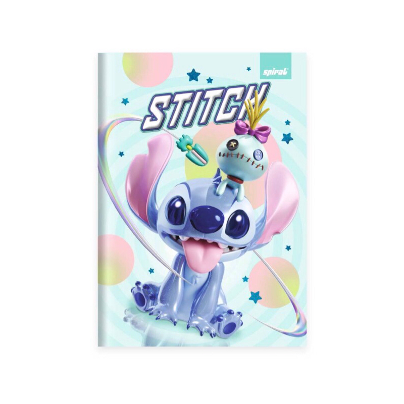 Caderno 1/4 Capa Dura Costurado 80 Folhas, Stitch