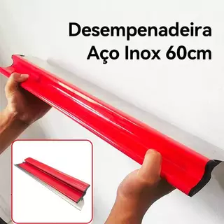 Desempenadeira Aço Inox 60cm com Lâmina Flexível Lisa Para Massa Corrida