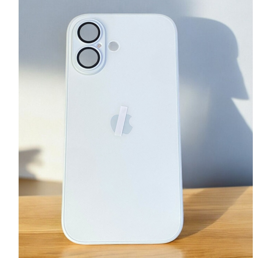 capa case para iphone 16 capinha de vidro branco com proteção de lente