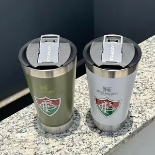 ENVIO NO MESMO DIA Copo Térmica de Time FLUMINENSE / Personalizado com tampa e abridor 473ml